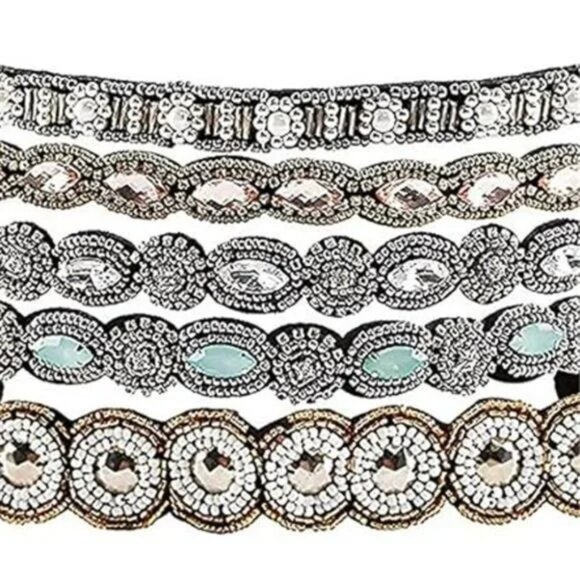 Rhinestone Beaded Elastic Headband, Fashionable Handmade Crystal Beaded Elastic main image 7